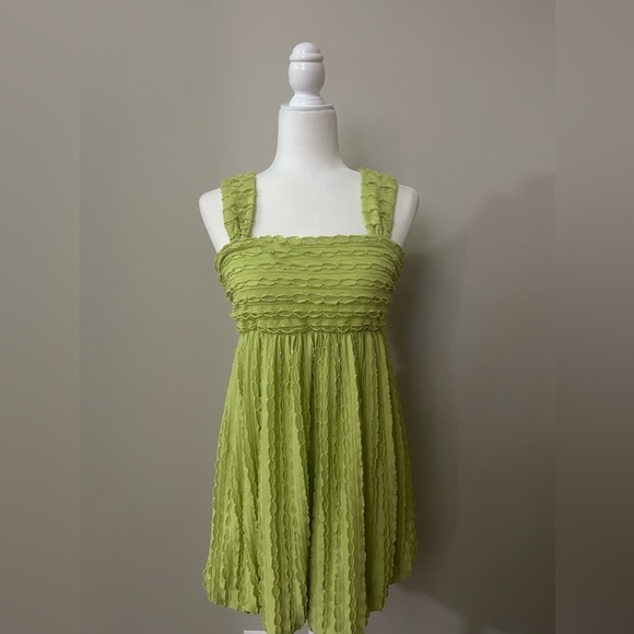 Ces Femme green textured mini dress - Picture 1 of 2